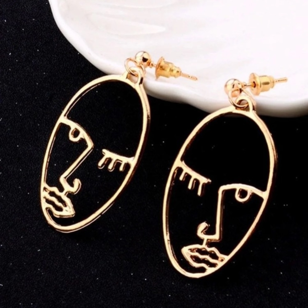 picasso art face earrings